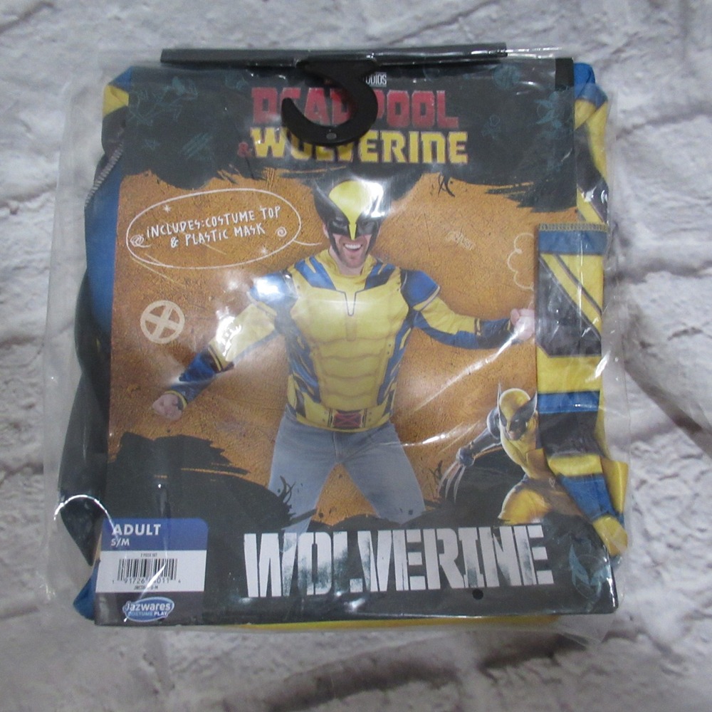 Jazwares Wolverine Costume Adult S/M Yellow New Deadpool & Wolverine 2pc Set